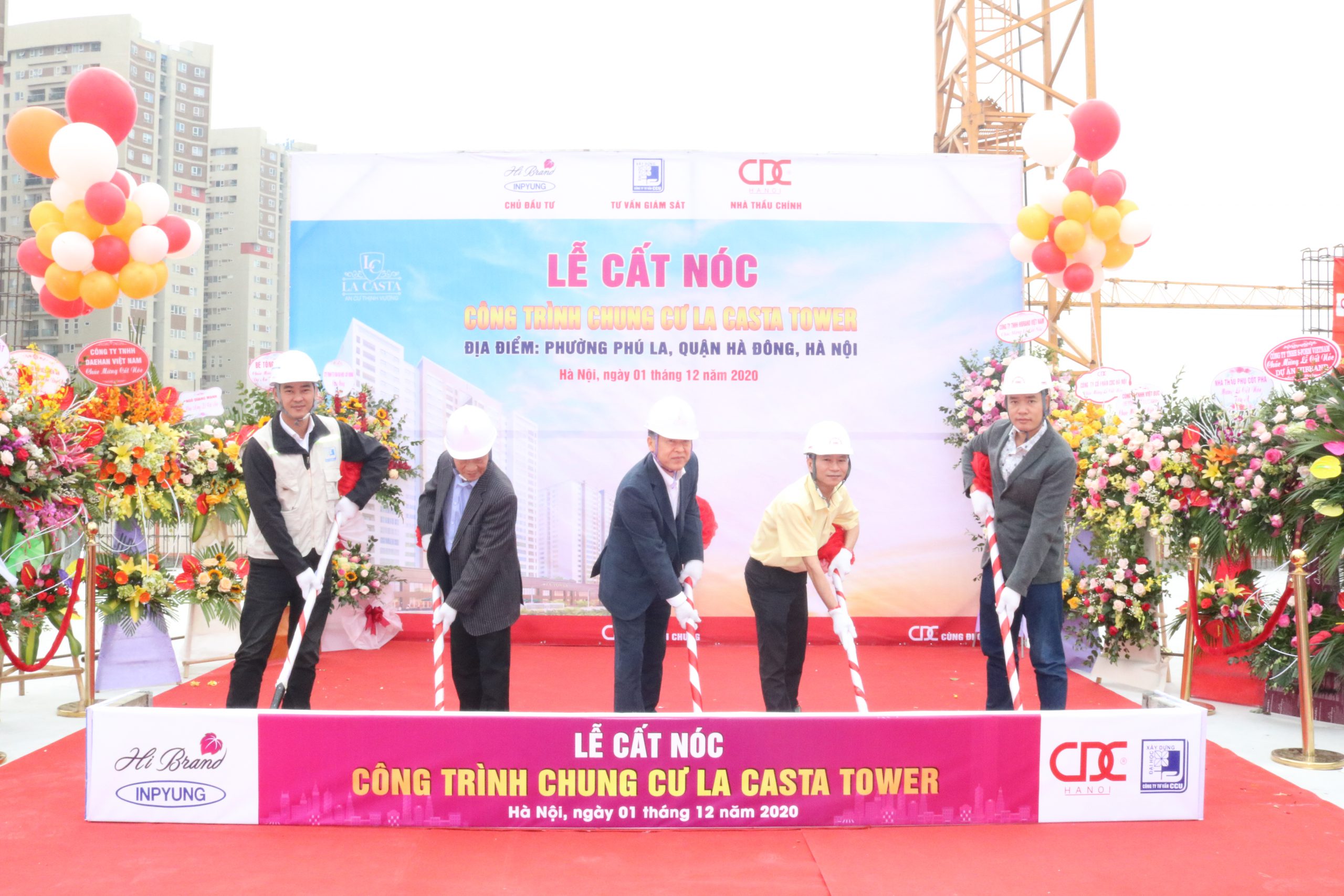 CDC Hà Nội cất nóc dự án Công trình chung cư La Casta Tower