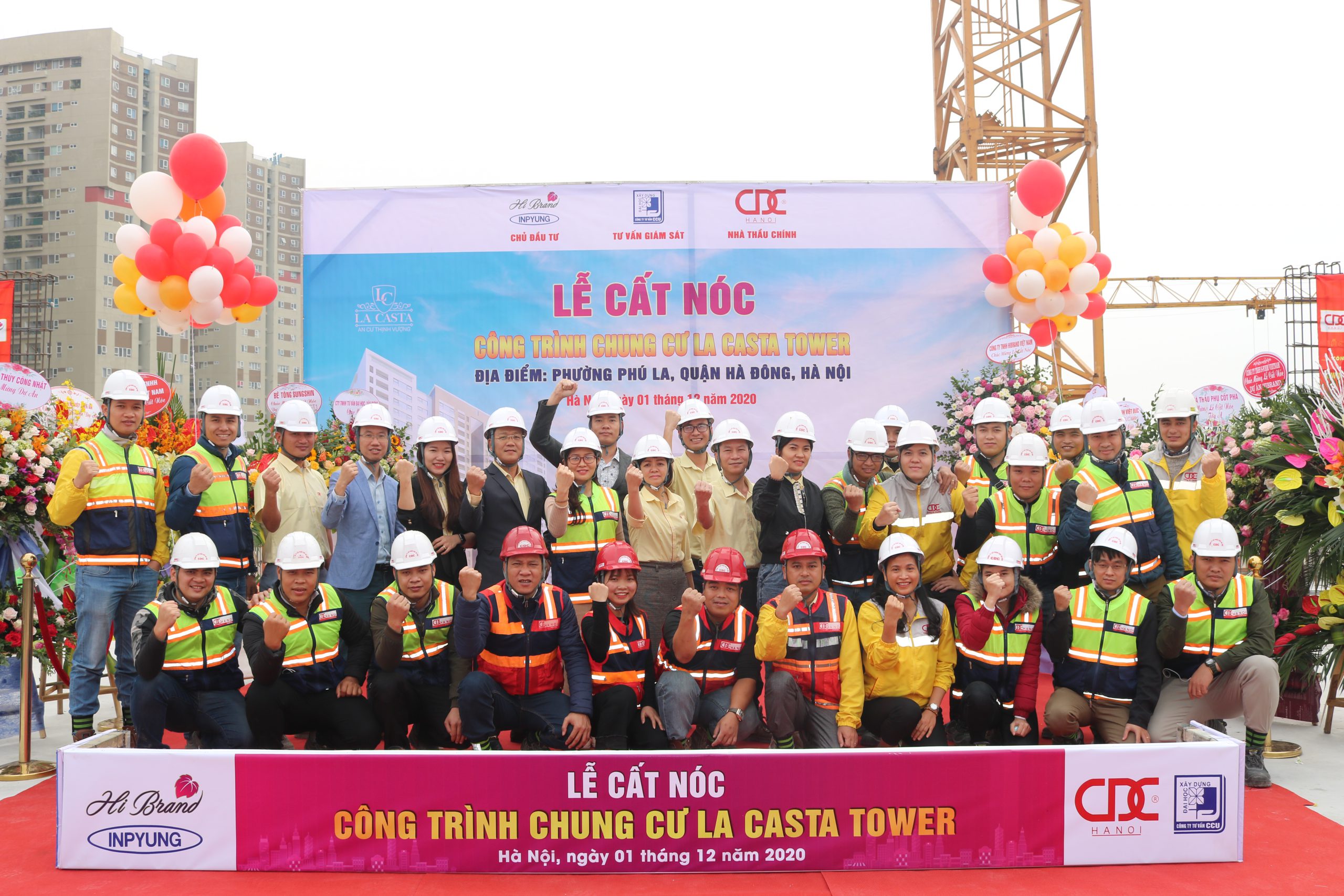 Ảnh lễ cất nóc Dự án Công trình chung cư La Casta Tower