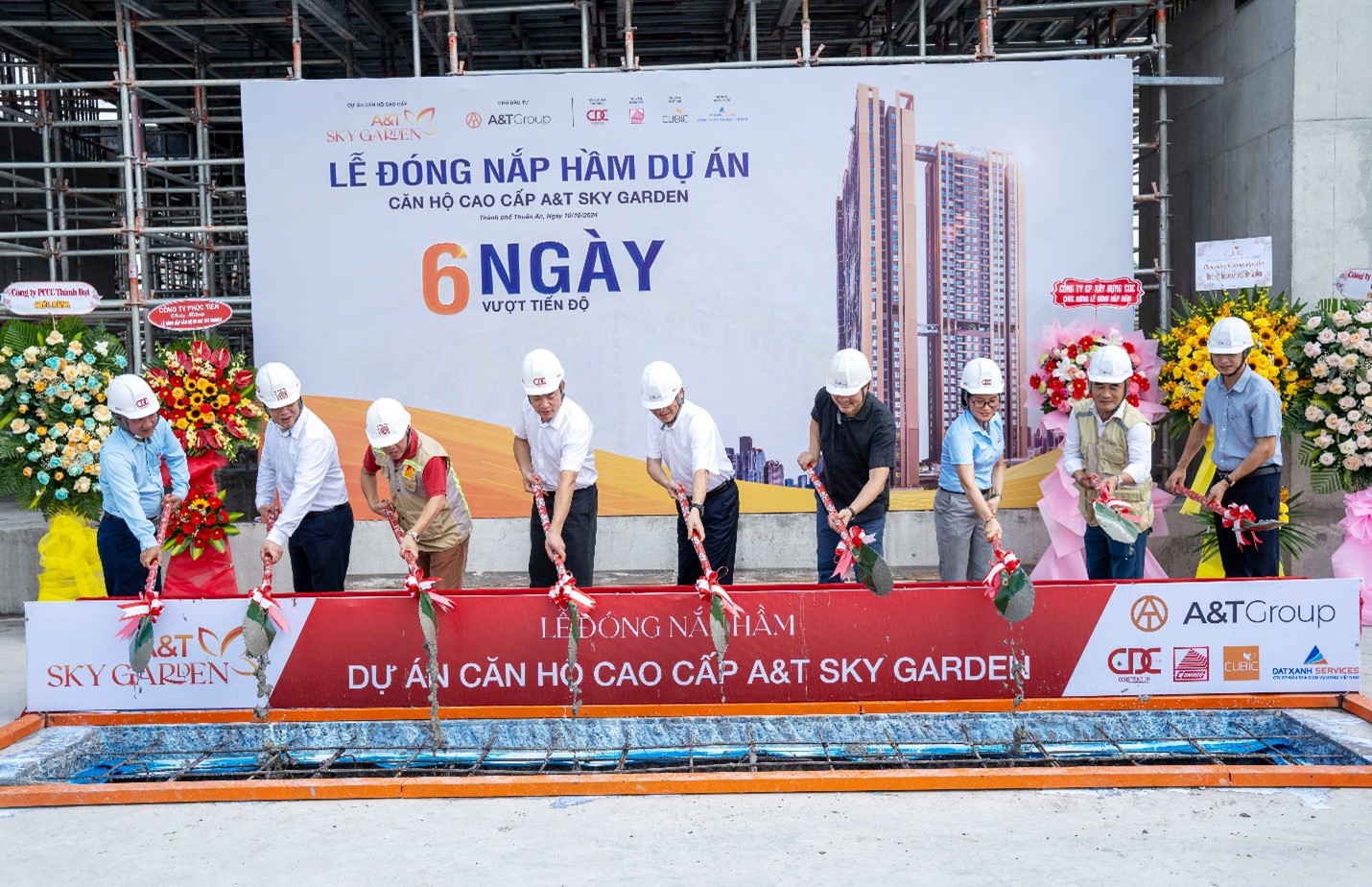 LỄ ĐÓNG NẮP HẦM DỰ ÁN CĂN HỘ CAO CẤP A&T SKY GARDEN