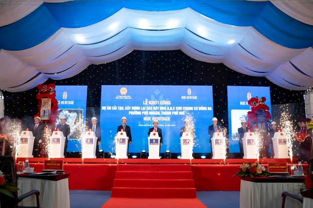 LỄ KHỞI CÔNG DỰ ÁN CẢI TẠO, XÂY DỰNG LẠI CÁC DÃY NHÀ A, B, C KHU CHUNG CƯ ĐỐNG ĐA (PHƯỜNG PHÚ NHUẬN, THÀNH PHỐ HUẾ) – HUẾ HERITAGE