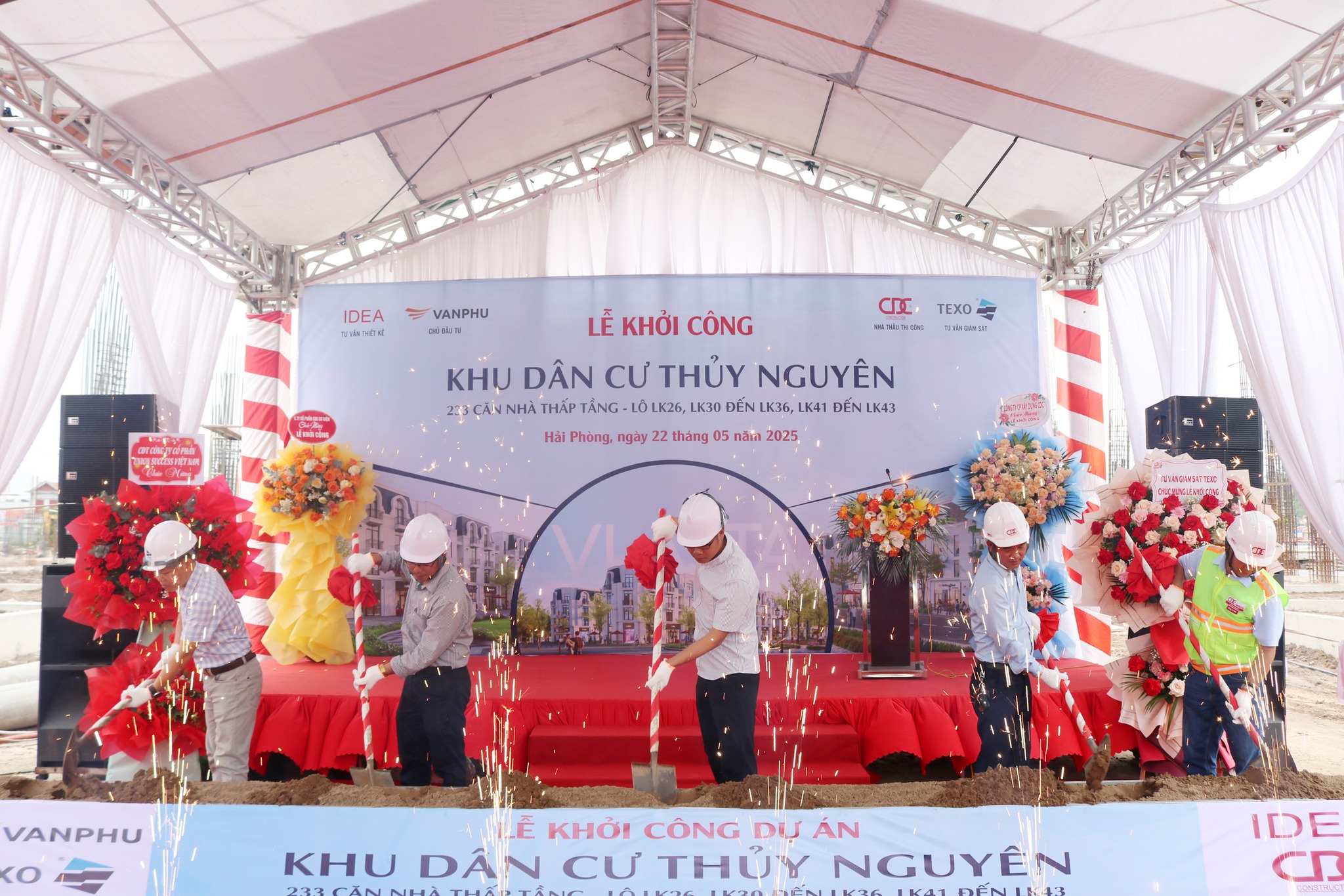 CDC KHỞI CÔNG GÓI THẦU XÂY DỰNG KHU NHÀ THẤP TẦNG TẠI DỰ ÁN VLASTA THỦY NGUYÊN (HẢI PHÒNG)