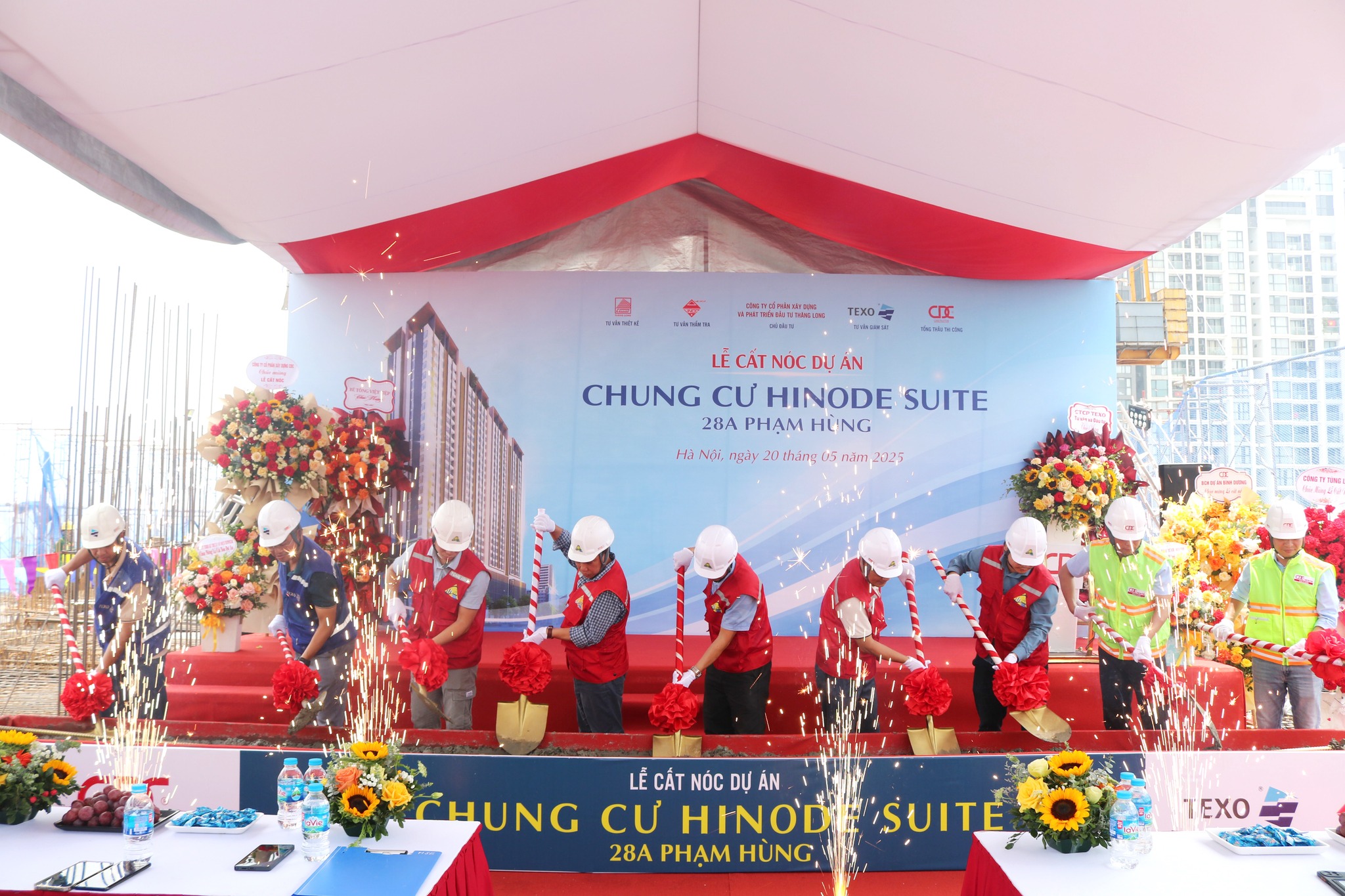 CDC TỔ CHỨC LỄ CẤT NÓC DỰ ÁN HINODE SUITE – 28A PHẠM HÙNG: DẤU MỐC KIÊU HÃNH TRONG HÀNH TRÌNH KIẾN TẠO